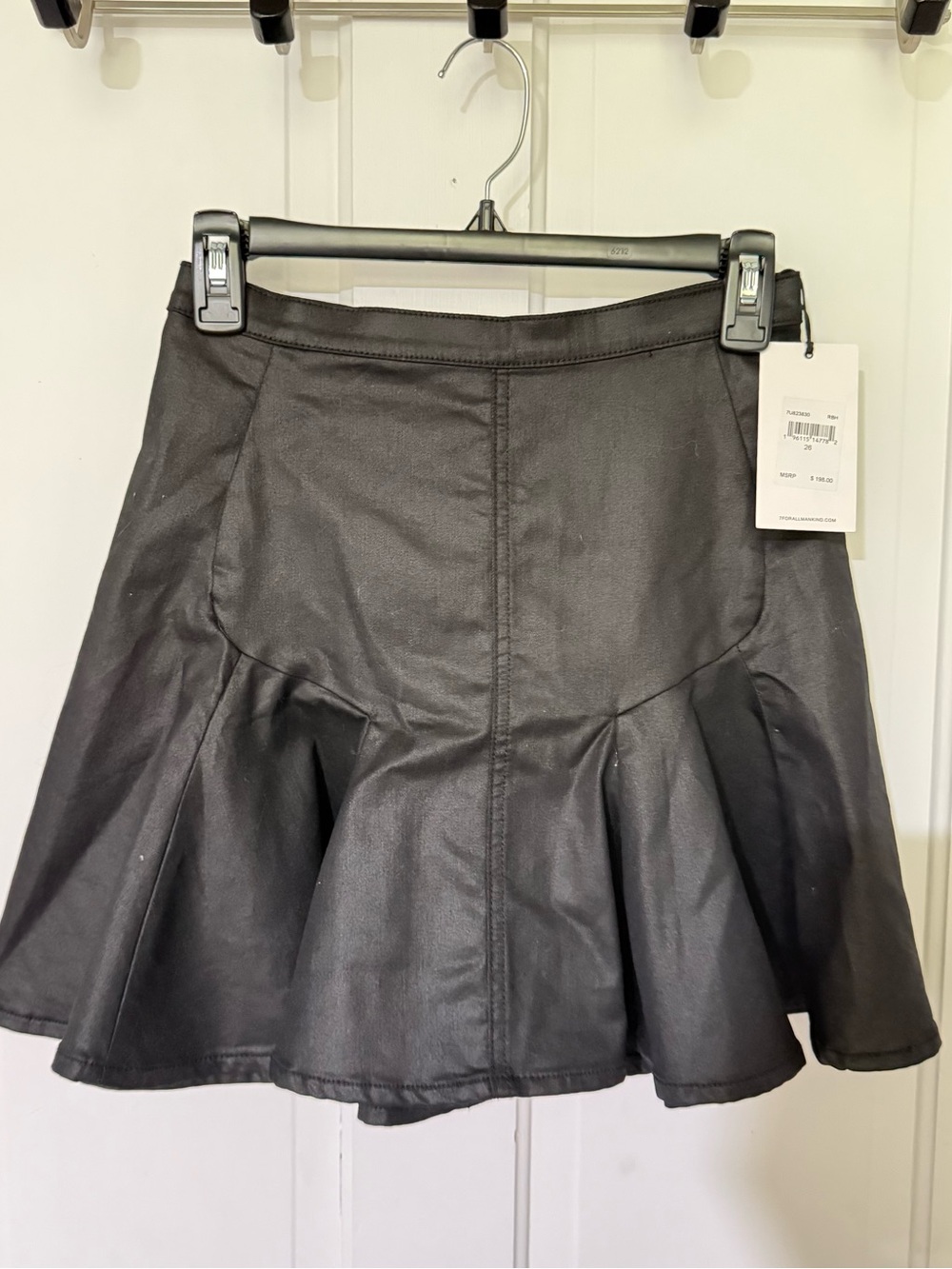 7 For All Mankind Black Flared Skater Skirt